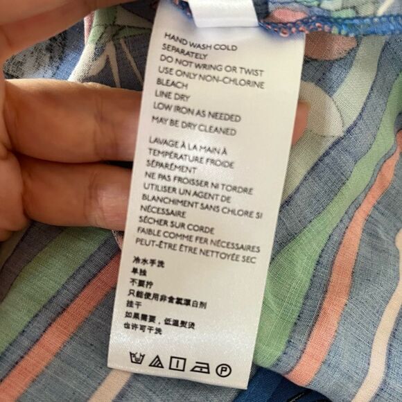 Anthropologie Maeve Elan Scarf-Printed Blouse in Blue Motif 6 NWOT - Picture 10 of 10